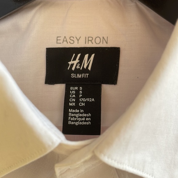 H&M Slim Fit Easy Iron White Button Down Shirt - Picture 4 of 5